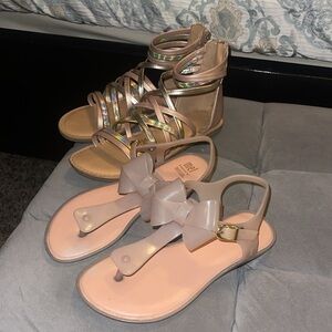 Mel Dreamed by Melissa  Strappy Sandals - Cream and Gold